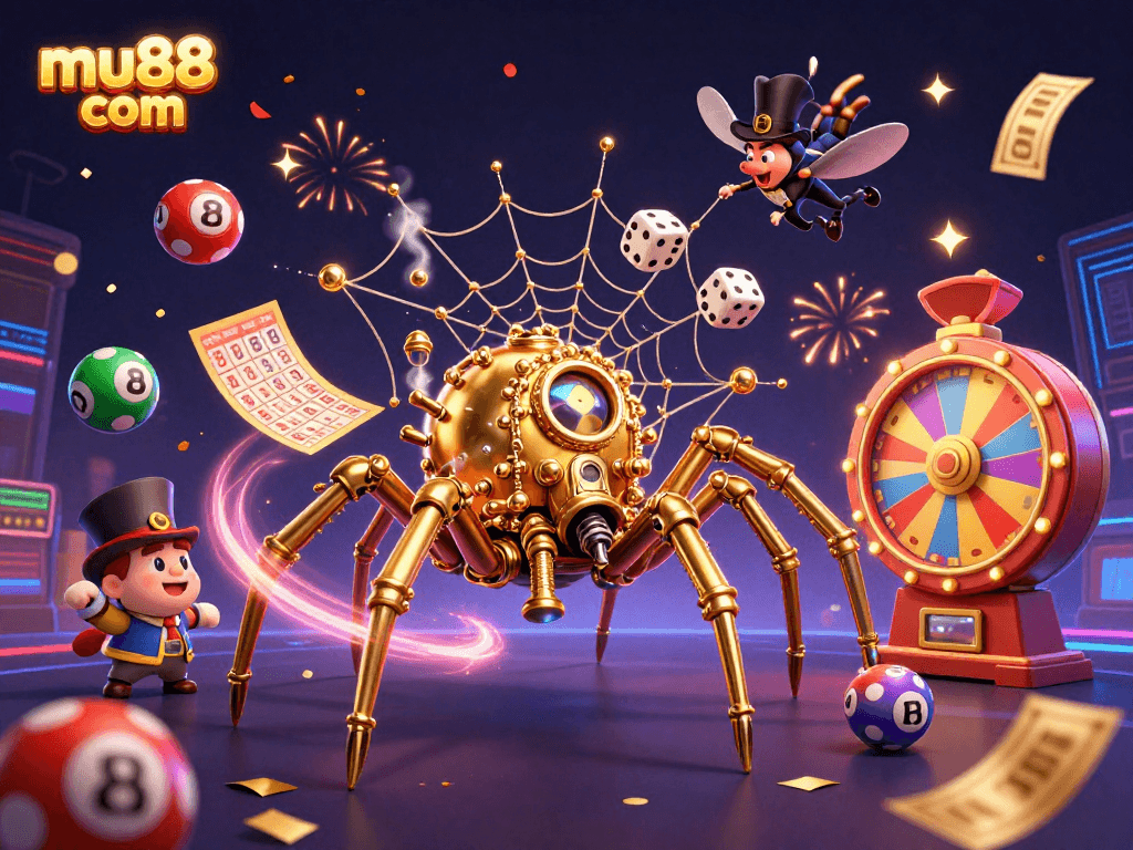 Catch winning moments at mu88 com with a vibrant steampunk casino scene filled with jackpots.