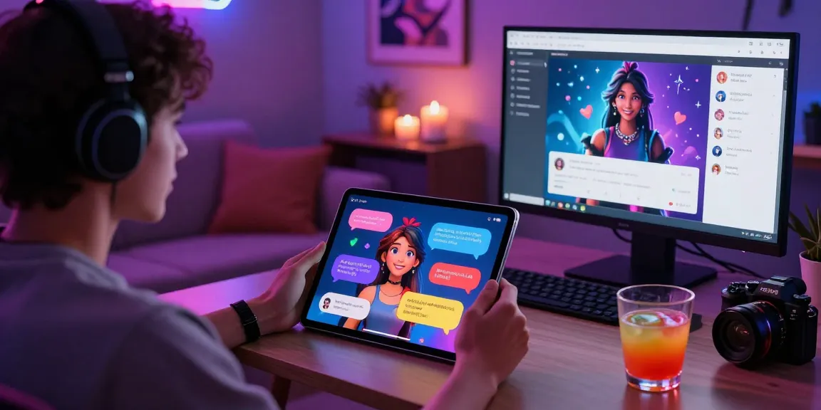 Engaging NSFW AI chat scene showcasing a user interacting with a vibrant character chat interface.