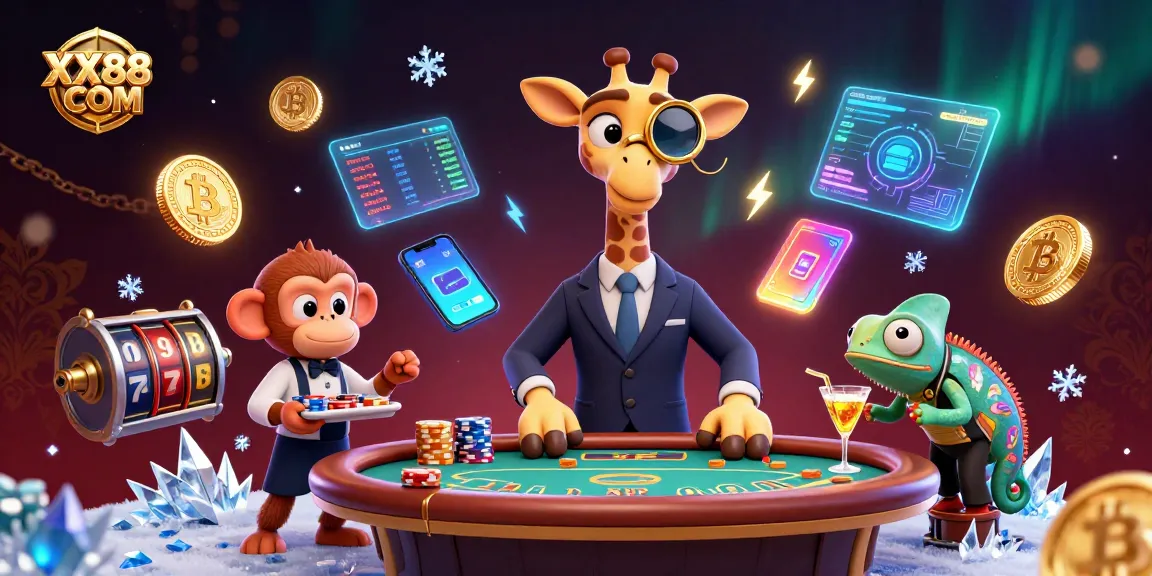 Experience the thrill of XX88 COM with a vibrant casino scene featuring high-stakes characters and gaming elements.