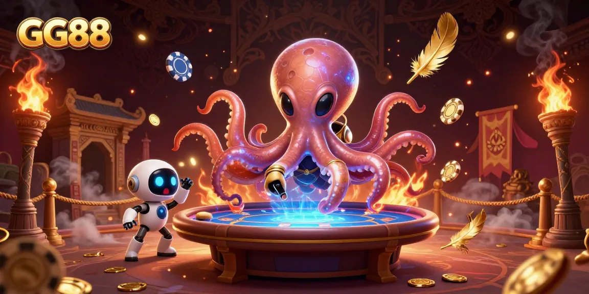 Experience GG88's thrilling alien casino scene with vibrant poker action and exciting game elements.