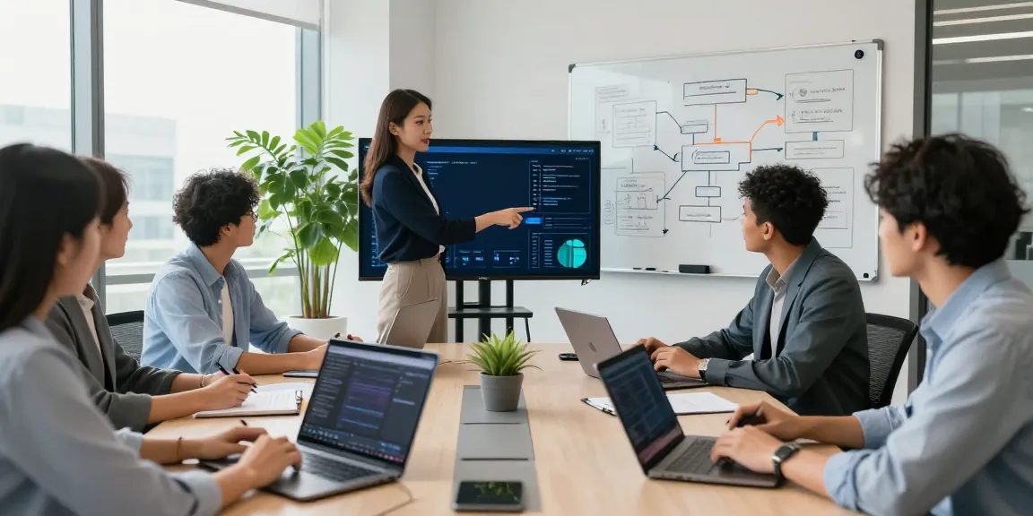 Team collaborating on Enterprise AI solutions in a modern office setting.