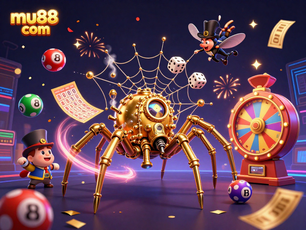 Catch winning moments at mu88 com with a vibrant steampunk casino scene filled with jackpots.
