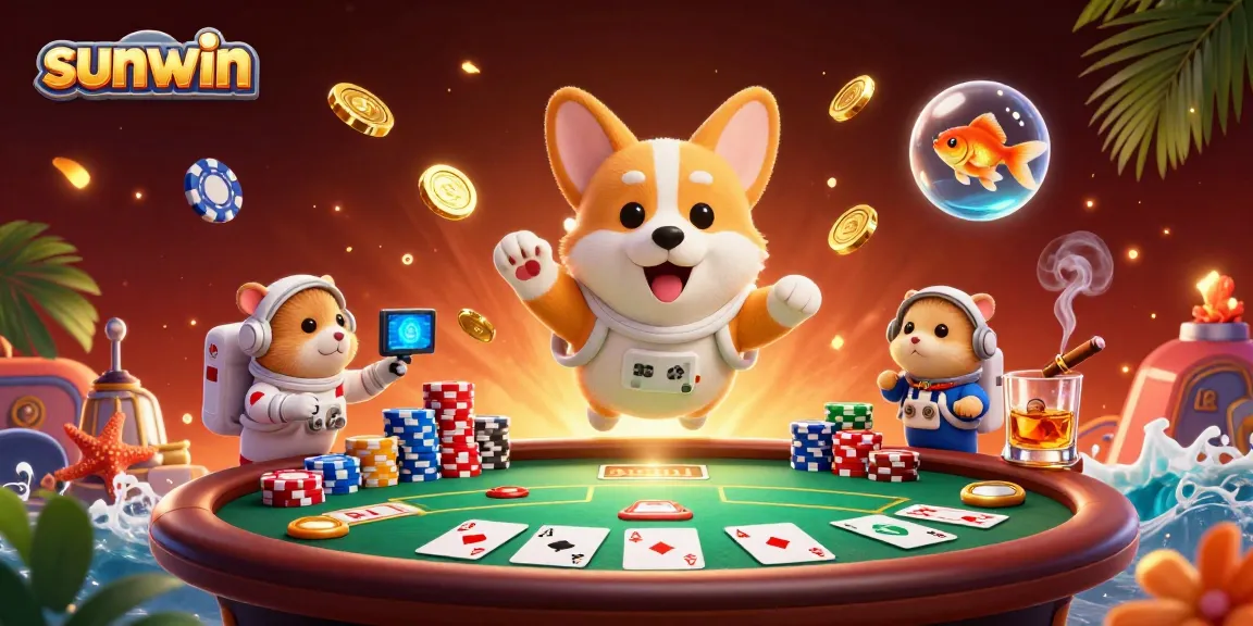 Play to win with sunwin in a vibrant casino scene featuring unique characters and dynamic gameplay elements.