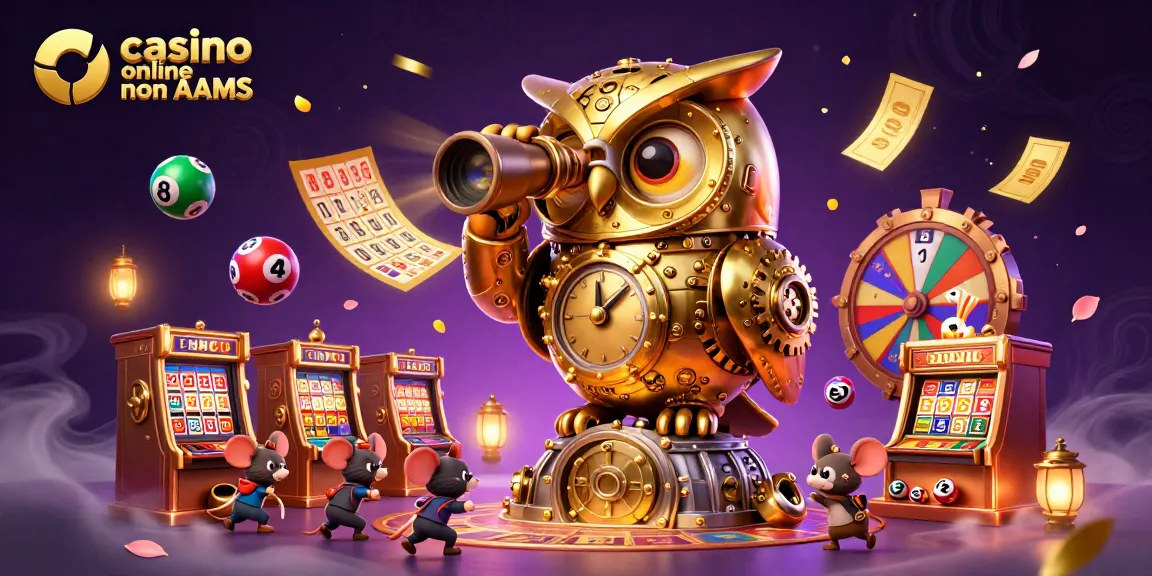 I giochi nel casino online non AAMS offrono opportunità da provare tra slot e roulette in un'illustrazione vivace.