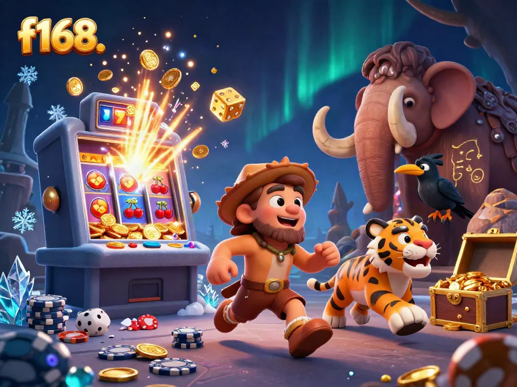 Experience the thrilling world of f168. with a captivating prehistoric casino scene filled with excitement and winning opportunities.
