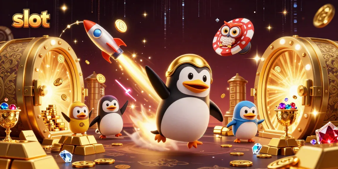 Spin and win big with slot games in a vibrant, gold-filled casino space adventure!