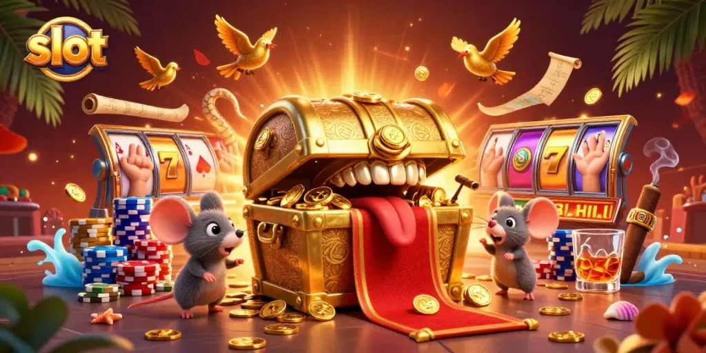 Experience thrilling slot action in an ultra-detailed casino scene bursting with excitement.
