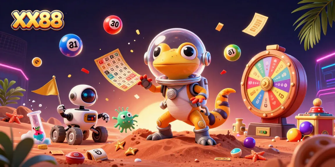 Experience exciting gambling action at XX88 with vibrant casino elements and playful characters.