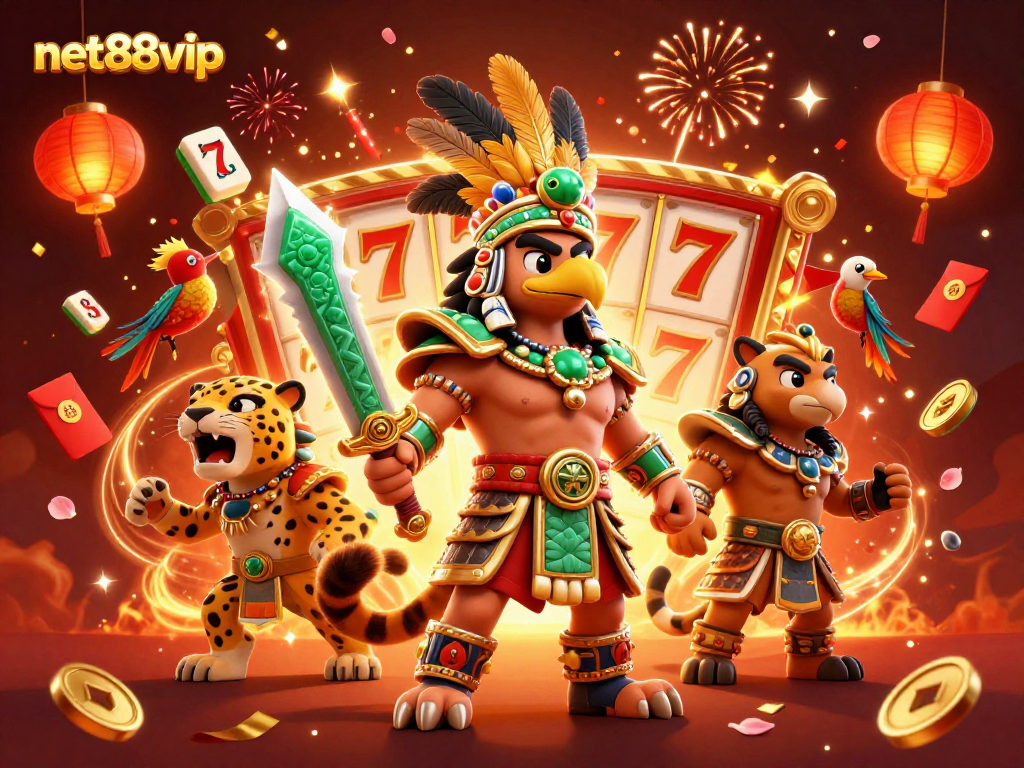 Experience thrilling slots at net88vip with vibrant characters and festive casino elements