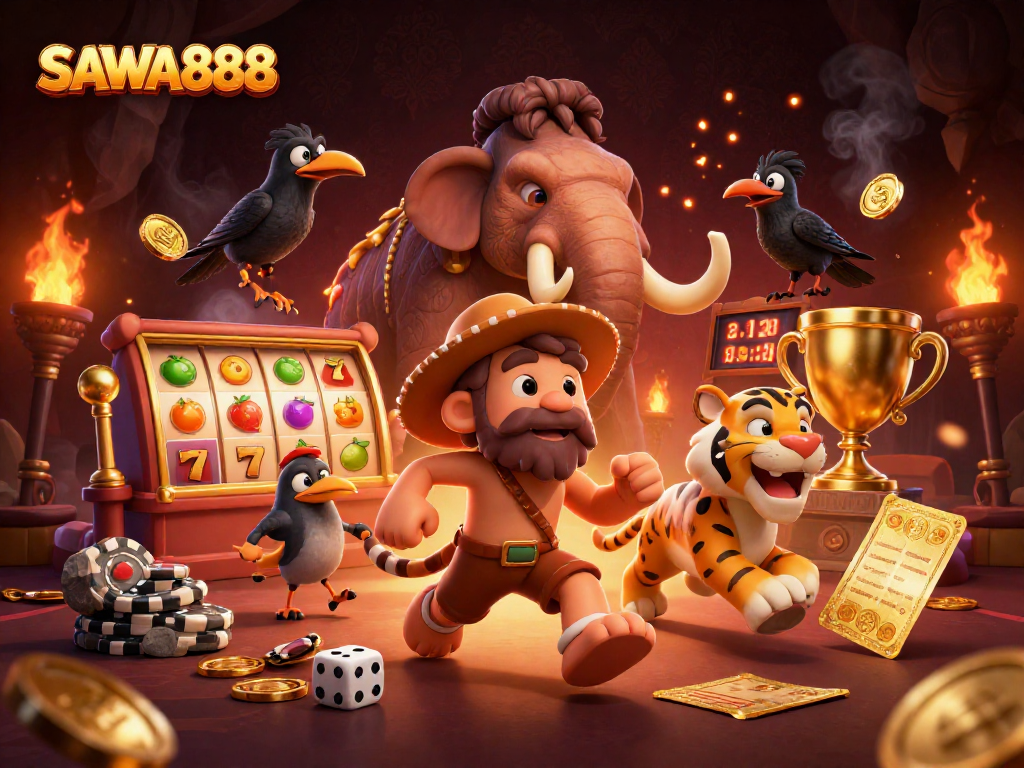 SAWA888 invites you to a vibrant prehistoric casino filled with addictive slots and exciting jackpots.