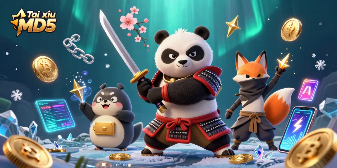 Tài xỉu MD5 players experience thrilling games with animated characters and vibrant casino elements.