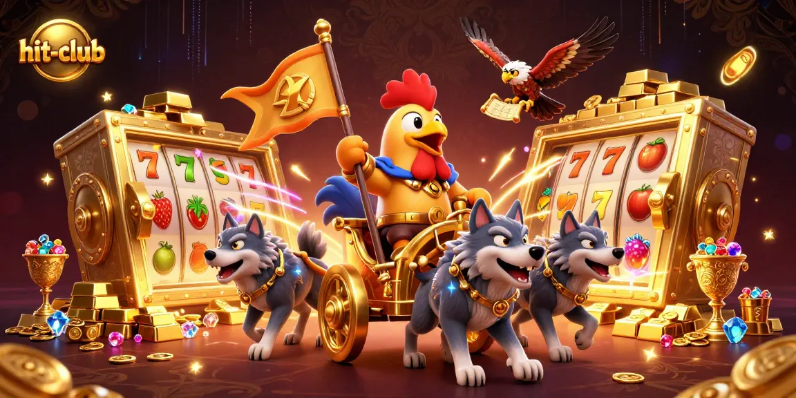 Engage with hit-club's thrilling slot adventure featuring a dynamic rooster warlord and vibrant treasures.