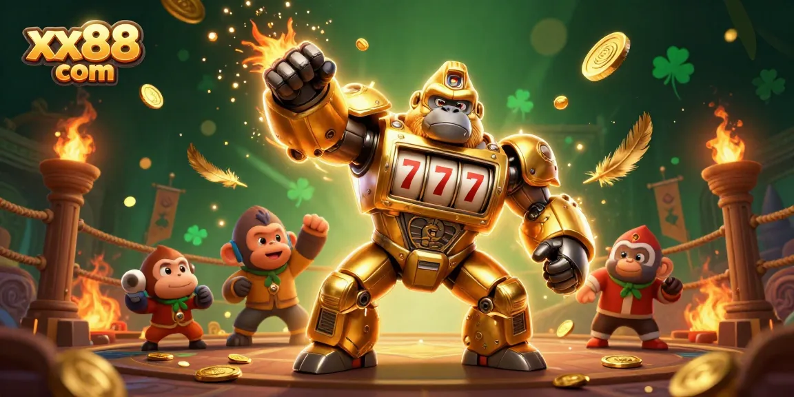 Experience the excitement at xx88 com with a dynamic 3D casino scene showcasing vibrant gameplay elements.
