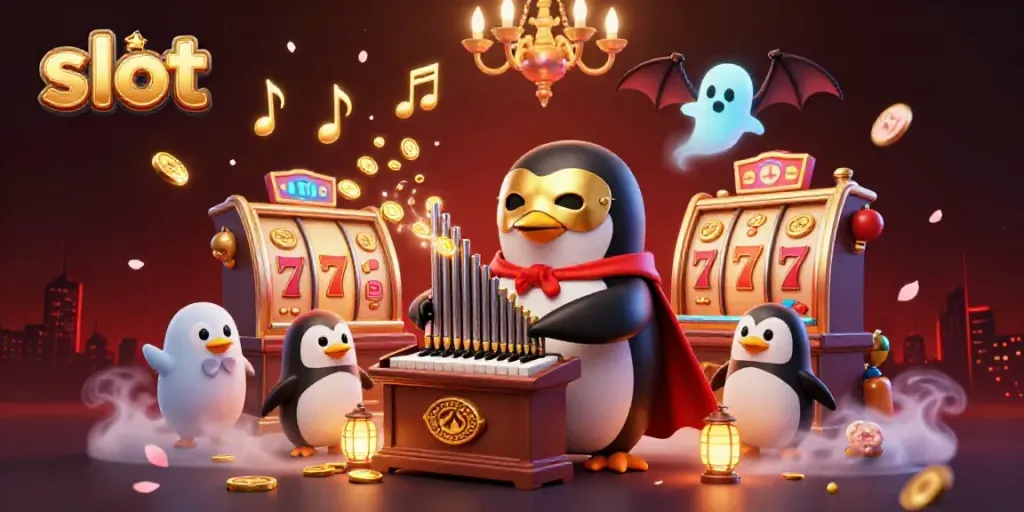 Engage in thrilling slot action featuring colorful machines and a vibrant casino atmosphere.
