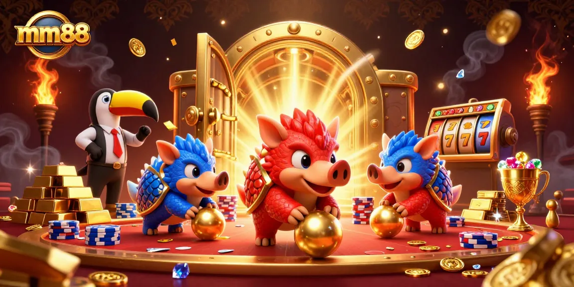 Watch the mm88 pangolins roll through poker chips for a dynamic slot game scene.