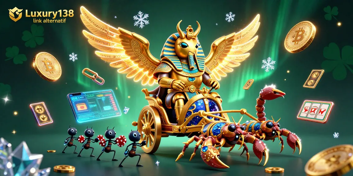 Engage with Luxury138 link alternatif through a dynamic casino scene featuring intricate gaming elements.