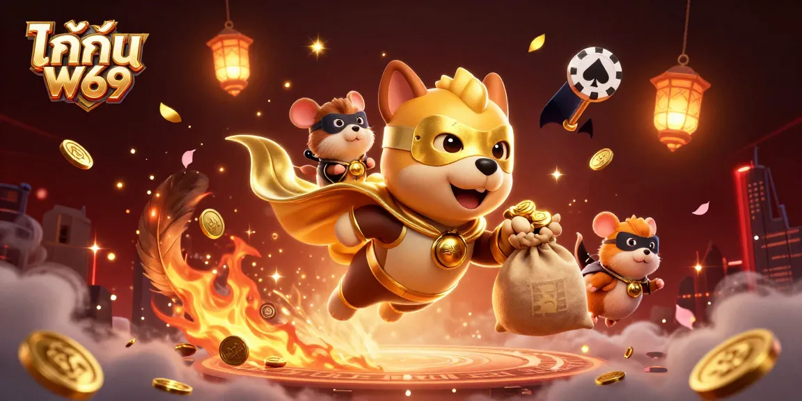 Engage in thrilling ไก่ชน W69 cockfighting action with vivid 3D cartoon characters showcasing excitement and vibrant elements.