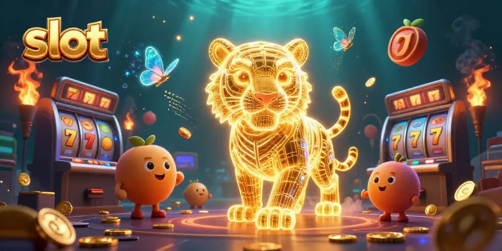 Experience thrilling slot gameplay with vibrant neon visuals and dynamic symbols.