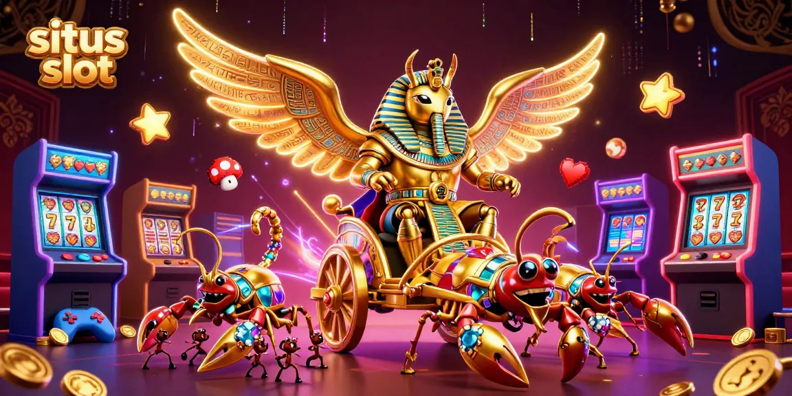 Spin the reels with colorful situs slot characters amid vibrant casino elements.