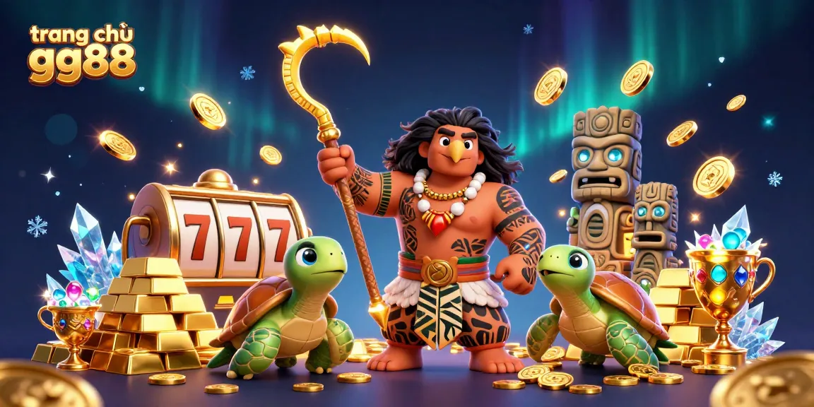 Spin to win at trang chủ gg88 with vibrant casino elements, bright gems, and animated characters!