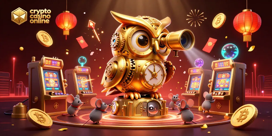 Giocando in un crypto casino online con monete e giochi in un'illustrazione vivace e colorata.