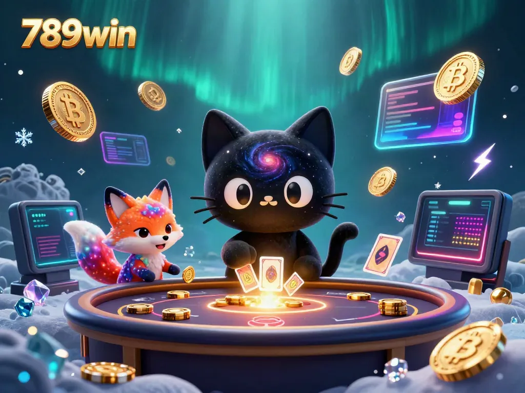 Experience the allure of 789win's cosmic casino with captivating characters and vibrant gaming elements.