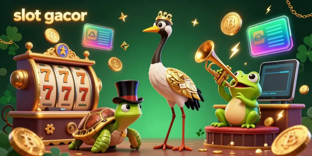 Experience thrilling slot gacor moments with vibrant 3D illustrated characters and lively casino elements.