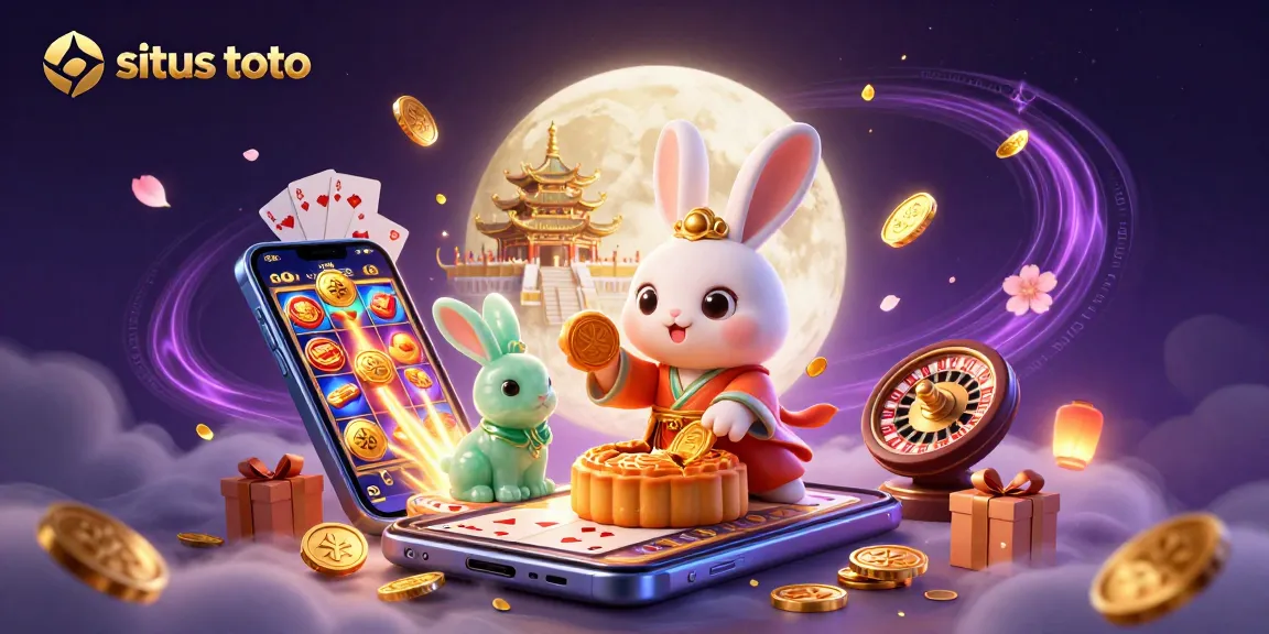 Experience fun on situs toto with a moon rabbit pounding mooncakes revealing poker chips.