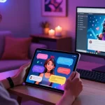 Engaging NSFW AI chat scene showcasing a user interacting with a vibrant character chat interface.