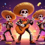 Giocando ai casinò non AAMS sicuri, i membri di una band mariachi festeggiano con monete d'oro e giochi.