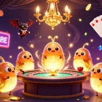 Engage with QQ88 at the vibrant cave casino, showcasing a unique dealer and dynamic casino elements.