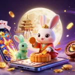 Experience fun on situs toto with a moon rabbit pounding mooncakes revealing poker chips.