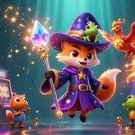 Engage with kobe slots through a vibrant illustration featuring a wizard fox and phoenix.