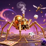 Experience the thrill of BRO138 login with a captivating steampunk scene showcasing vibrant casino elements.