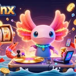 Engage with sunwinx's immersive gaming experience in a vibrant casino illustration.