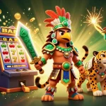 Play exciting slot gacor games amidst a vibrant scene capturing jackpots, lively elements, and colorful casino symbols.