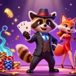 Play engaging games with luxury12 featuring vibrant slot machines, colorful chips, and gaming characters.