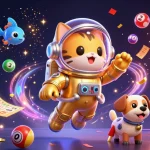 Join otw555 in thrilling lottery action as colorful elements float through a cosmic scene.
